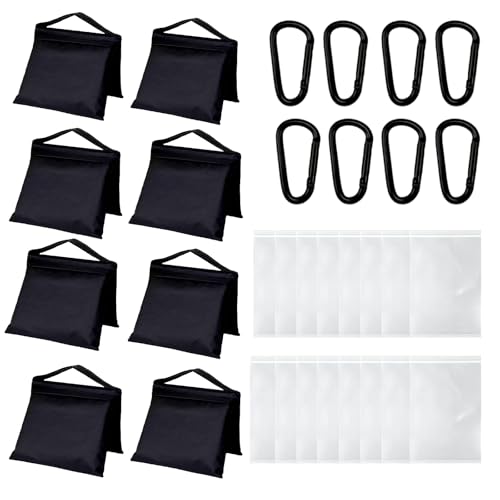 8 Pack Sandbags with 16 PE Bags, Sand Bag for Backdrop Stand | Weight Bags for Light Stand Photography Video Equipment, Heavy Duty Sand Bags for Photo Tripod, C Stands and Light Stands - size: 8 PCS
