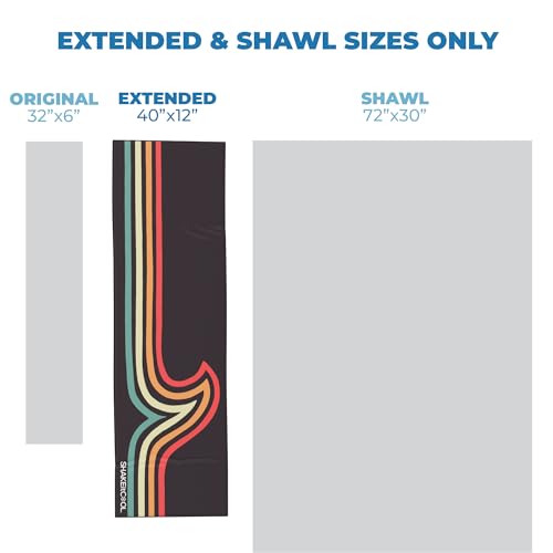 SHAKEitCOOL Extended Size Cooling Towel – Be Cool in Style - Heat Relief, Soft, Lightweight, Sun Protection, Easy Clean - Perfect for Biking, Hiking, Running, Yoga, Golf, Gardening - Retro Wave M - color: Retro Wave