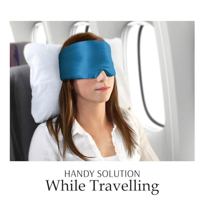 Zenssia 100% Mulberry Silk Sleep Eye Mask for Men and Women, Peacock Blue - color: Peacock Blue