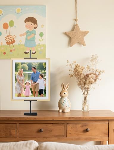 Weighted Base Tabletop Easel (Metal Easels for Display) (29" H Adjustable) Stable Frame Holder for Artwork & Photo Frames, Black