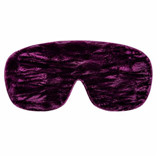 Handmade Opulence Yoga Eye Pillow - Weighted Flaxseed Fill, Lavender Aromatherapy, Satin & Velvet, Adjustable Strap - Ideal for Meditation & Restful Sleep - Grape - TEMFL-GP - color: GRAPE