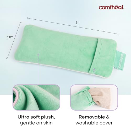 Lavender Weighted Eye Pillow - Soft Plush Removable Cover | Moist Heat & Cold Therapy, Natural Aromatherapy Eye Compress Pillow for Relaxation, Yoga, Meditation, and Sleep, Green - color: Green (Lavender Scent)