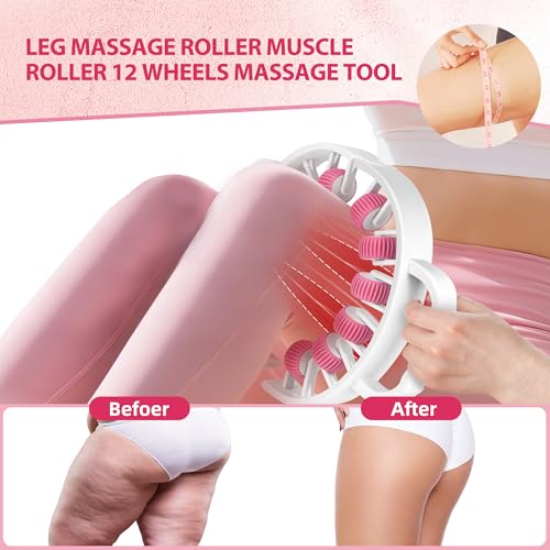 Docemel Lymphatic Drainage Massager Roller–Fascia Blaster Tool for Legs,Thighs,and Calves –Deep Tissue Body Sculpting and Anti-Cellulite Massager Tool