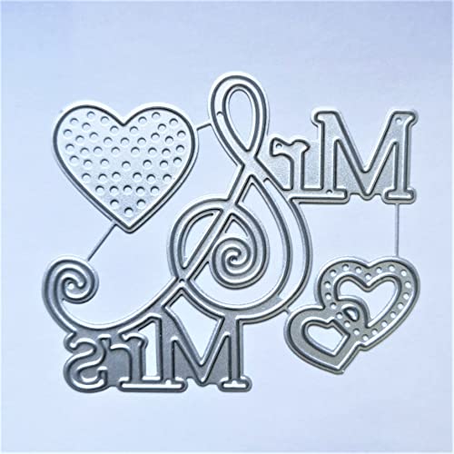 Letter Thank You Mr&Mrs Best Wishes Happy Anniversary Heart Metal Cutting Dies Stencil DIY Scrapbooking Embossing Tool DIY Paper Cards Album Decoration (Mr & Mrs) - style: Mr & Mrs