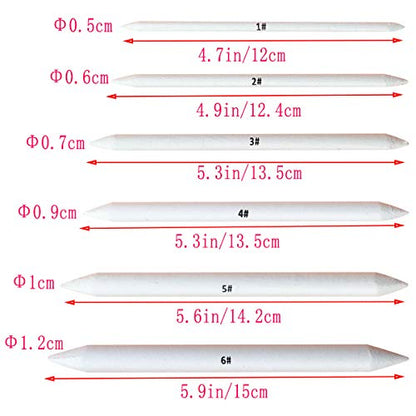 6 PCS Blending Stumps and Tortillions, Sketch Drawing Tools | Paper Art Blenders for Student Sketch Drawing