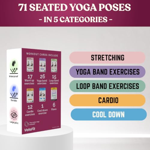 [Large Print Cards] Chair Yoga for Seniors Over 60; 71 Poses & QR Videos