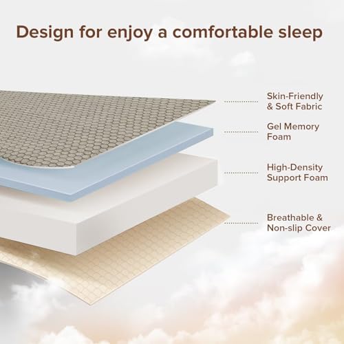 ROXGOX Memory Foam Trifold Mattress, Full Portable Floor Bed 4 Inch, Foldable Mat with Washable Cover, Handle & Non-Slip Bottom, for RV, Travel, Camping, Yoga, 73"x52"x4", Grey - size: Full, style: 4 Inch-Grey