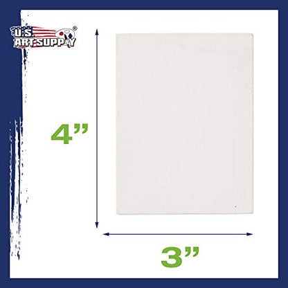 U.S. Art Supply 3"x4" Mini Square Canvases for Painting, Bulk Pack of 72 | Mini Primed Artist Stretched Canvas, Ideal for Arts & Crafts, Weddings, Birthdays - size: 3" x 4" - Pack of 72