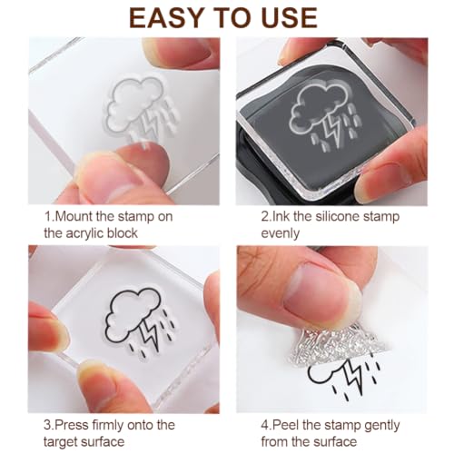 6Pcs Diary Journal Clear Stamps for Card Making, Star Rating Silicone Stamps for Crafting&DIY Scrapbooking, Weather & Reading Icons Journaling Decor - style: 29Pcs Diary Planner Clear Stamps