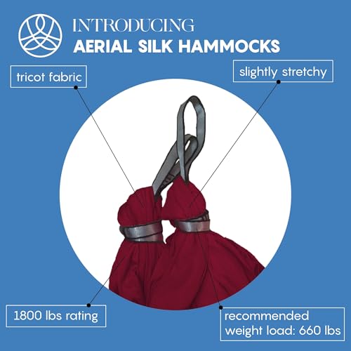 Aerial Yoga Hammock Swing, 4.5 Yards, Aerial Silks with Hardware - color: Plum, size: 4.5 yards