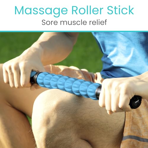 Vive Massage Stick Roller for Muscle, Back, Legs - Deep Tissue Body Fascia | Massager for Hamstring, Calf, Neck Pain, Trigger Point, Exercise -Rolling Relief Tool for Physical Therapy, Recovery