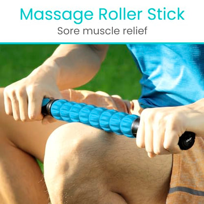 Vive Massage Stick Roller for Muscle, Back, Legs - Deep Tissue Body Fascia | Massager for Hamstring, Calf, Neck Pain, Trigger Point, Exercise -Rolling Relief Tool for Physical Therapy, Recovery