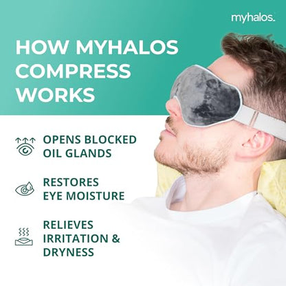 MyHalos Heated Eye Mask, Warm Compress for Dry Eyes, Blepharitis & MGD