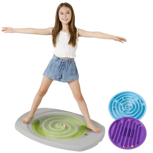 Balance Board for Kids, Toddler Balance Board Maze | Wobble Board with 6 Colored Balls,3 Replacement Labyrinth Boards, Balancing Board Physical Therapy for Sensory Training