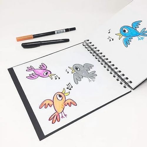 RENDR Wirebound Drawing Sketchbook 6.5x9, No Bleed-Through Paper for Alcohol Markers, Ink and Mixed Media | 180 GSM, Acid-Free, 40 Perforated Sheets