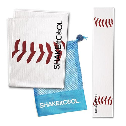 SHAKEitCOOL 오리지널 쿨링 타월 - 멋진 스타일 - 열 완화, 부드러움, 경량, 자외선 차단, 쉬운 세척 - 자전거 타기, 달리기, 요가, 체육관, 원예에 적합 - 야구용 - color: 야구.