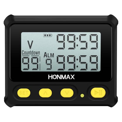 8200 Interval Timer and Stopwatch, Backlight, USB-C Charged, Clock - color: Black+yellow