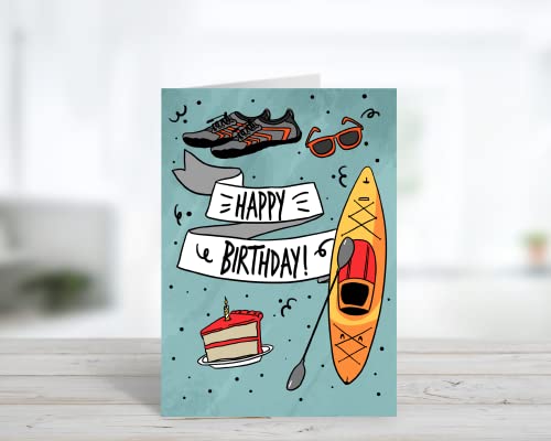 Happy Birthday Adventure Lover | Kayak and Lake Lover Card | Water and Lake Life Card - style: Lake | Kayak