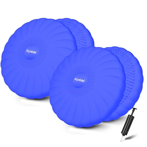 kisnbld Wobble Cushion, Balance Disc with Pump, Core & Posture Training - color: 2Blue