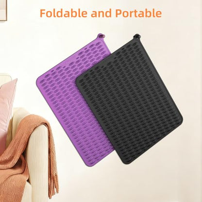 Acupressure Mat for Foot Massage, Silicone Foot Reflexology Mat | Portable Feet Mat for Plantar Fasciitis Relief and Muscle Relaxation - color: Grey
