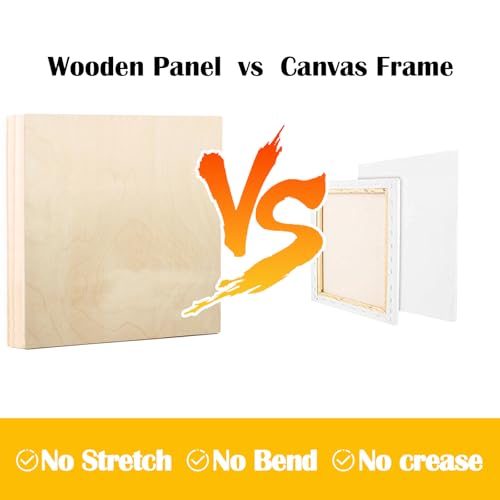 2 Pack 18x18 Gallery Unfinished Wooden Canvas Panels | Birch Wood Panels Kit, 1 1/2" Deep Art Cradle Boards for Acrylic Painting, Pouring and Burning - size: 18*18 2 Pack