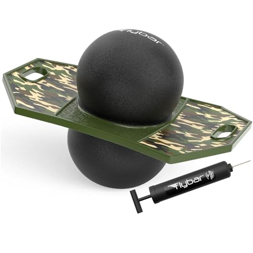 Flybar LED Pogo Trick Ball for Kids Balance Bounce Board w/Anti-Slip Deck - color: Camo