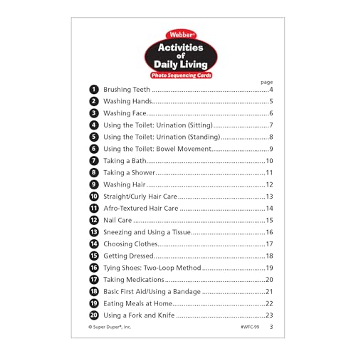 Super Duper Publications | Webber® Activities of Daily Living Photo Sequencing Cards | Educational Learning Resource for Children
