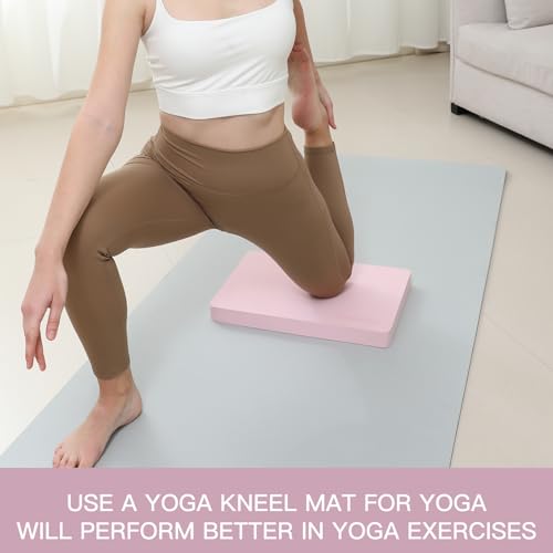 Yoga kneeling mat, 1.5inch Thick,Knee Push-ups, Plank Support & Yoga Elbows/Knees Mat Provides Cushion for Kneeling & Elbows - color: pink