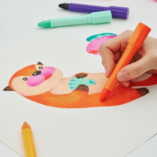 AMOS Twistable Crayons — 3 in 1 Gel Crayons, Pastel & Watercolor with Twist-Up Design, 12 Count, Soft Texture, Non Toxic, Easy Grip Coloring Supplies for Kids, Preschool & Travel - style: Colorix