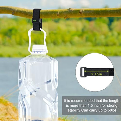 0.8" x16Ft Hook and Loop Straps with 25 Plastic Buckles，Black - color: Black, size: 0.8"×16ft Plastic Buckle