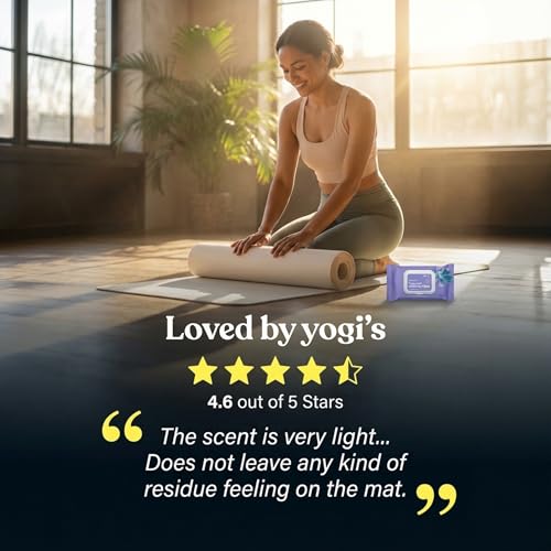 ASUTRA Yoga Mat Cleaning Wipes (Lovely Lavender), 1 (1 Pouch = 30 Wipes) - size: 1 Pouch (30 Wipes)