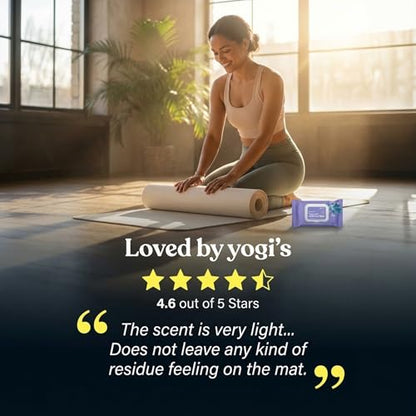 ASUTRA Yoga Mat Cleaning Wipes (Lovely Lavender), 1 (1 Pouch = 30 Wipes) - size: 1 Pouch (30 Wipes)