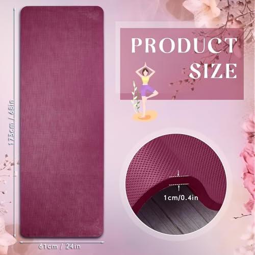 Timgle 6 Pcs 10mm Thick Yoga Mat Bulk 68 x 24 Inches Anti-slip Tear-resistant Exercise Mat Adult Gym Mats for Fitness, Stretching, Workout and Studio, Outdoor Yoga, Pilates - color: Fresh Colors