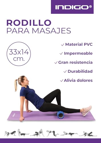 DRUNA Foam Roller for Muscle Massage, Pilates & Yoga 13"x5.5" Medium Firm PVC Foam Roller for Deep Tissue Massage, Recovery & Flexibility (Blue)