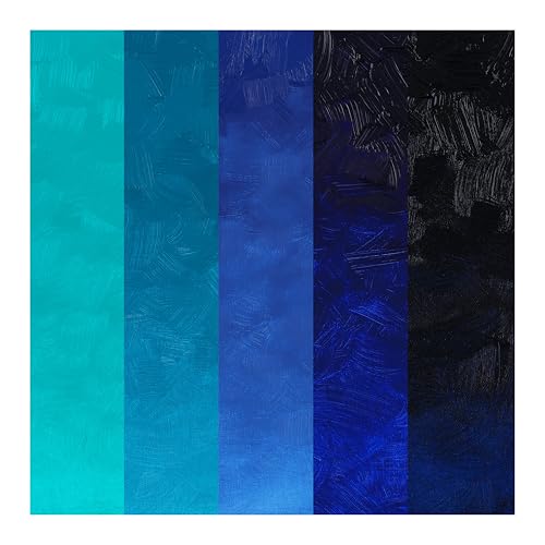 Tusc & Pine Artist Oil Paint - 40 ml Set of 5 - Ocean Blues - Non-Yellowing, Rich & Creamy Consistency, Maximum Pigment Load, Small Batch Milled Oil Paints Developed for Professional Artists - color: Ocean Blues, size: 6.75 Fl Oz (Pack of 1)