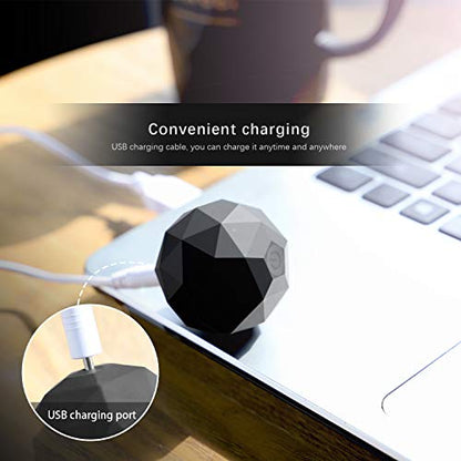 Electric Vibrating Massage Ball, 2-Speed Fitness Yoga Pilates Physical Therapy Massage Roller to Fight Sore Muscles,Washable Negative Ion Vibration Massages ball for Muscle Recovery,Myofascial Release - color: Black