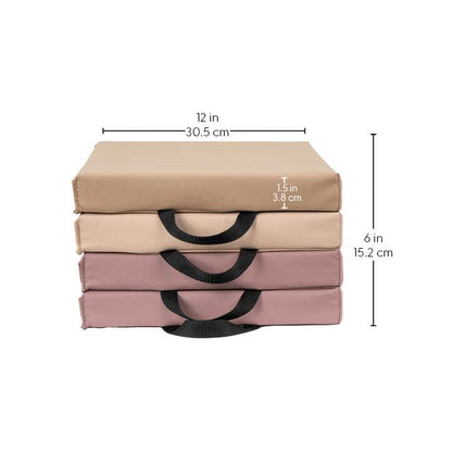 FDP SoftScape 12 inch Square Toddler Floor Cushions with Handles Flexible Seating for Daycare, Preschool, Playroom 1.5 inch Deluxe Foam (4-Piece) - Teddy - color: Teddy