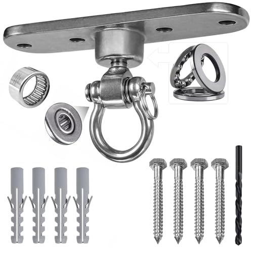 Heavy Duty Stainless Swing Hanger with Smooth Swing Bearings 180°+360°, 1500 lb Capacity for Indoor Outdoor Playground Yoga Hammock Chair Sandbag Porch Swing Bag - size: size1