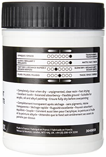 Winsor & Newton Professional Acrylic Medium, Clear Gesso, 225ml | Creates a clear textured ground that improves paint adhesion while preserving the natural color of your painting surface. - color: Clear Gesso, style: 225ml (7.6-oz)