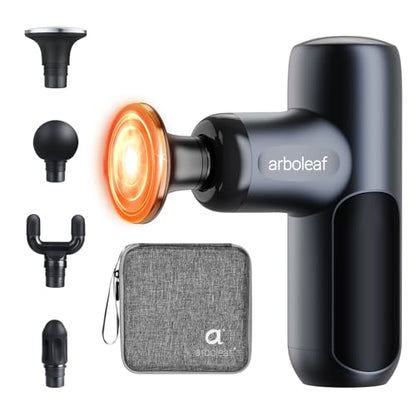 arboleaf Mini Massage Gun with Heat, Percussion for Pain Relief, Portable - color: Carbon Gray
