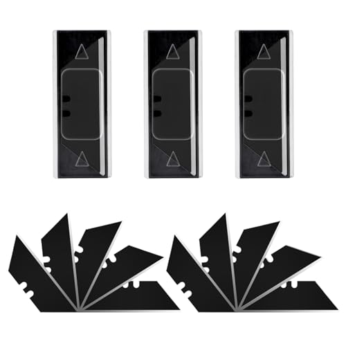 Vickay 30 Pack Utility Knife Blades, SK5 Box Cutter Blades, Razor Blades | Black Standard Replacement Blades for Heavy Duty Box Cutter Refills, for Cardboard, Leather, Drywall, Carpet, Rope, etc - color: Black, size: 30 Pack