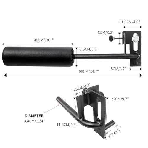 AHTAPFON Nordic Leg Roller for Rack Mounted,Bulgarian Split Squat Accessories,Nordic Hamstring Curl Attachment,Home Gym Equipment for uprights ranging from 2" to 4" wide - size: 1″-26mm Hole
