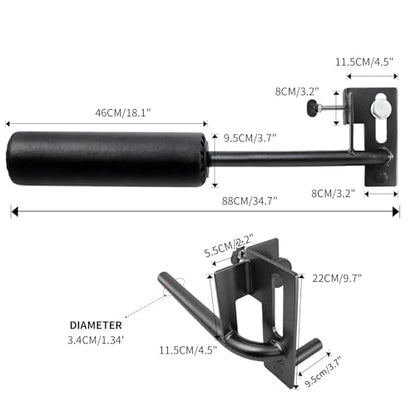 AHTAPFON Nordic Leg Roller for Rack Mounted,Bulgarian Split Squat Accessories,Nordic Hamstring Curl Attachment,Home Gym Equipment for uprights ranging from 2" to 4" wide - size: 5/8″-16mm Hole