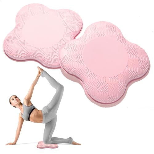 2 Packs Yoga Knee & Elbow Cushions - Extra Thick Foam for Knees, Elbows, Wrists, Hands & Head - Pilates & Kneeling Pads - Support Foam Pads for Women & Men - color: Pink