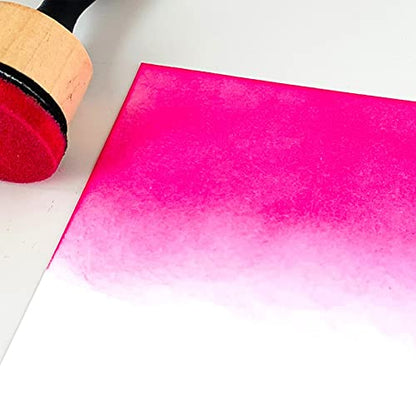 Ink Paints Mixing Blending Tool Mini Round Foam Refills, for Scrapbooking Craft, Control of Ink Placement, No More Inky Fingers Ink Blending Tool with Spare Pads for Rubber Stamping & Scrapbooking - color: 2 Handle + 24 Foam Refills