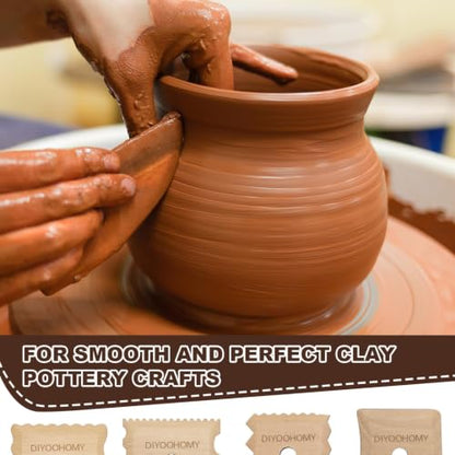 DIYOOHOMY 7 Pcs Wooden Pottery Ribs, Ceramic Shaping, Clay Tools Supplies | Set of 7 Pottery Foot Shaper, Profile, Wheel, Trimming, Throwing Tools, Texture Ribs for Carving, Mud, Throwing, Diy Crafts - color: wood-7