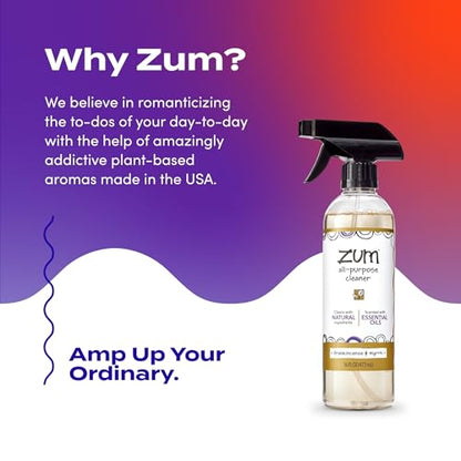Zum by Indigo Wild All-Purpose Cleaner Combo (Pack of 2) - Natural Multipurpose Cleaners with Essential Oils, Baking Soda & More - Frankincense & Myrrh & Lavender, 16 fl oz Each