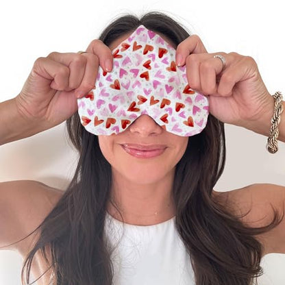 Stillnus Weighted Heart Eye Pillow with Organic Lavender & Flaxseed – Relaxation Gift for Women, Meditation Tool, Mindful Rest, Cooling Eye Mask, Wellness Self-Care Kit - style: Heartsy