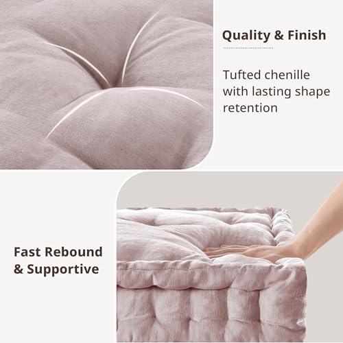Intelligent Design Floor Pillow Meditation Cushion, 20x20 Blush - color: Blush