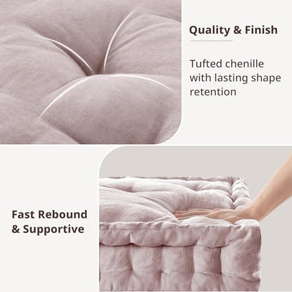 Intelligent Design Floor Pillow Meditation Cushion, 20x20 Blush - color: Blush